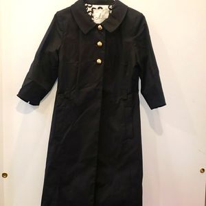 Milly Black coat with 3/4 sleeves and gold buttons